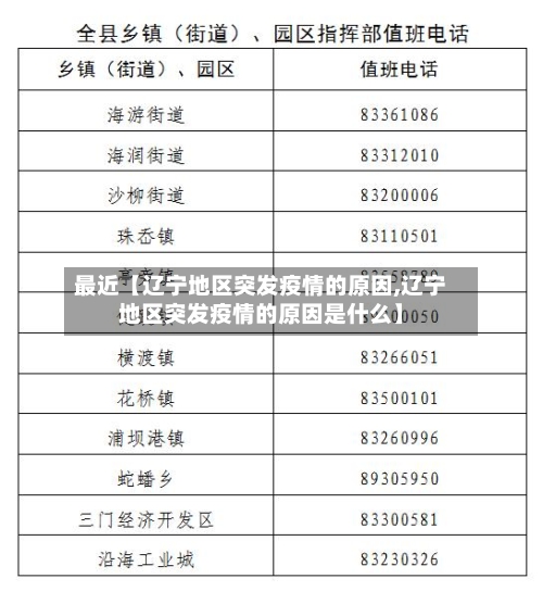 最近【辽宁地区突发疫情的原因,辽宁地区突发疫情的原因是什么】