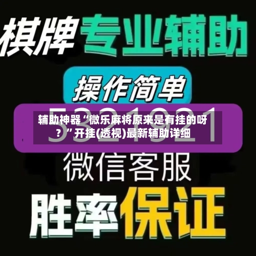 辅助神器“微乐麻将原来是有挂的呀?”开挂(透视)最新辅助详细
