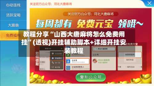 教程分享“山西大唐麻将怎么免费用挂”(透视)开挂辅助脚本+详细开挂安装教程-第2张图片