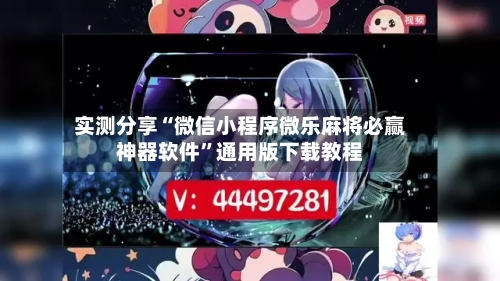 实测分享“微信小程序微乐麻将必赢神器软件”通用版下载教程-第3张图片